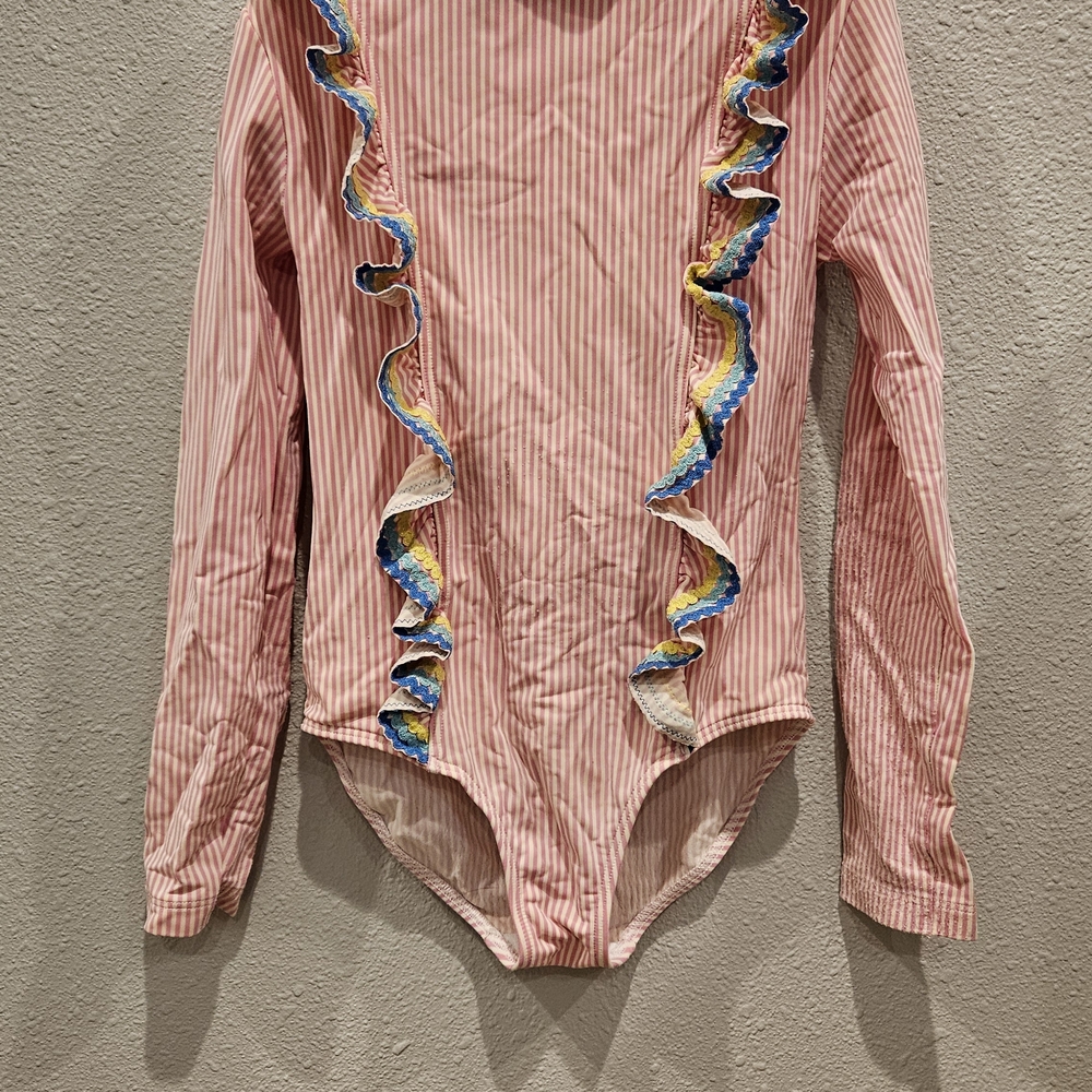 Mini Boden Pink and Blue Swim Bodysuit